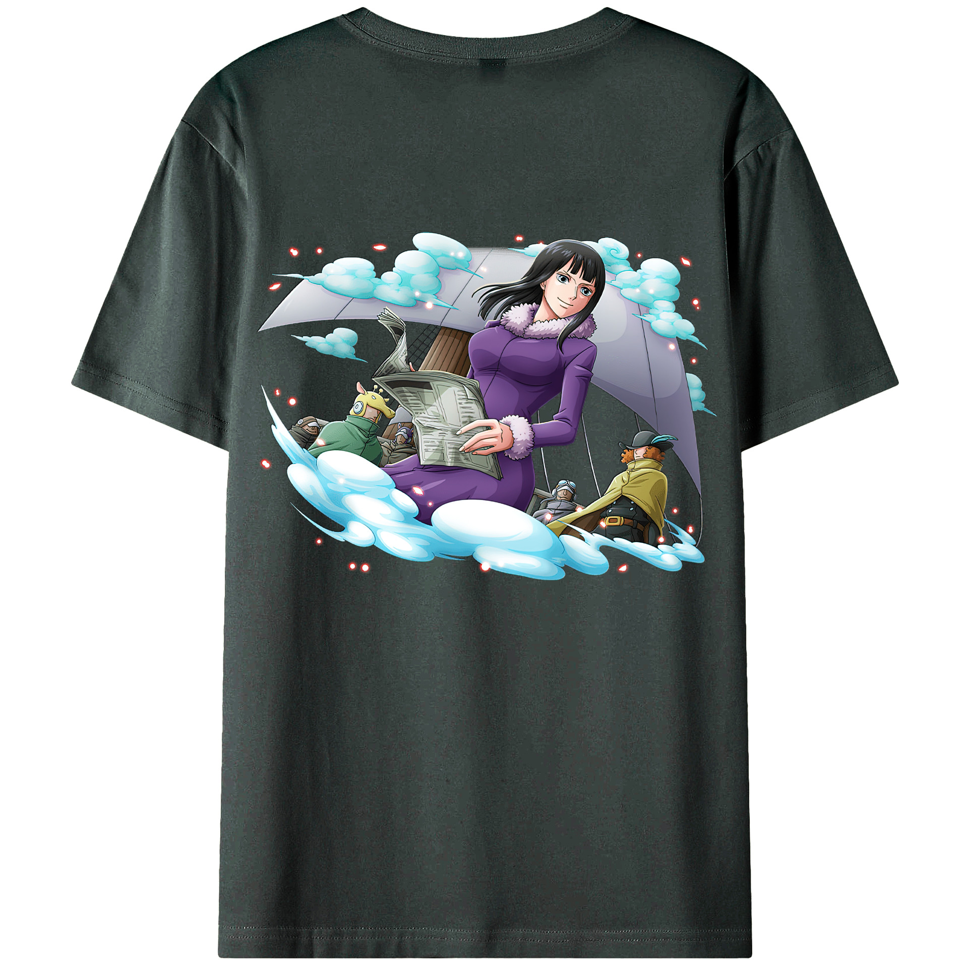 ワンピース ニコ・ロビン ONE PIECE Nico Robin 綿100％ メンズ半袖Tシャツ（バックプリント） 通気性